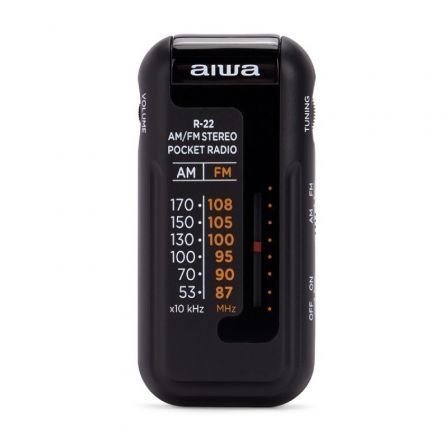 Aiwa R-22BK Radio de bolsillo portátil AM/FM Negra Aiwa R-22BK Radio de bolsillo portátil AM/FM Negra